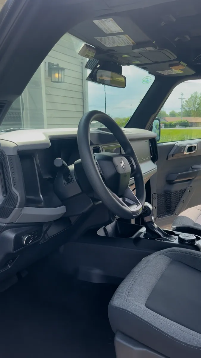Black cloth truck front interior after detailing