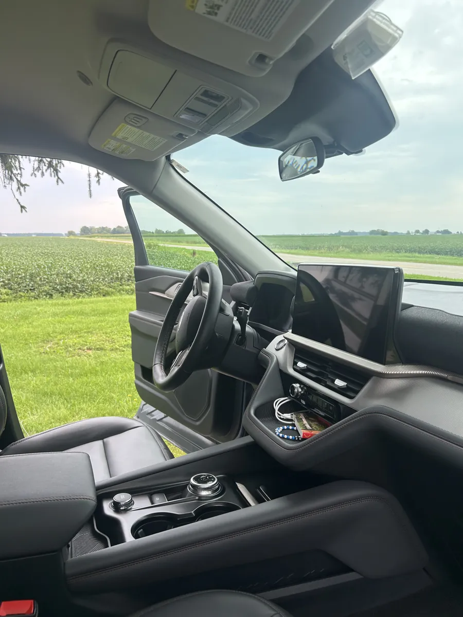 Black leather interior and dash after detailing